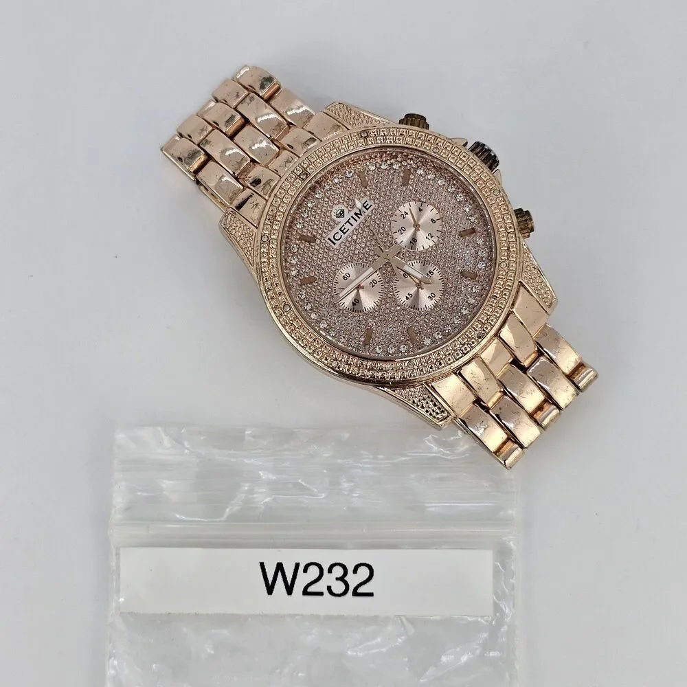 IceTime Storm Men's Watch 46MM Rose Gold Dial Bracelet Band 5.75